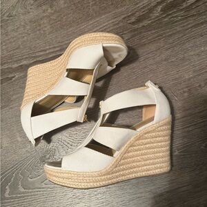 Michael Kors Cream Espadrille Wedges